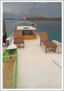 Private boat cabin sun deck