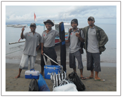 Fishing team, starting to sport at Malimbu beach