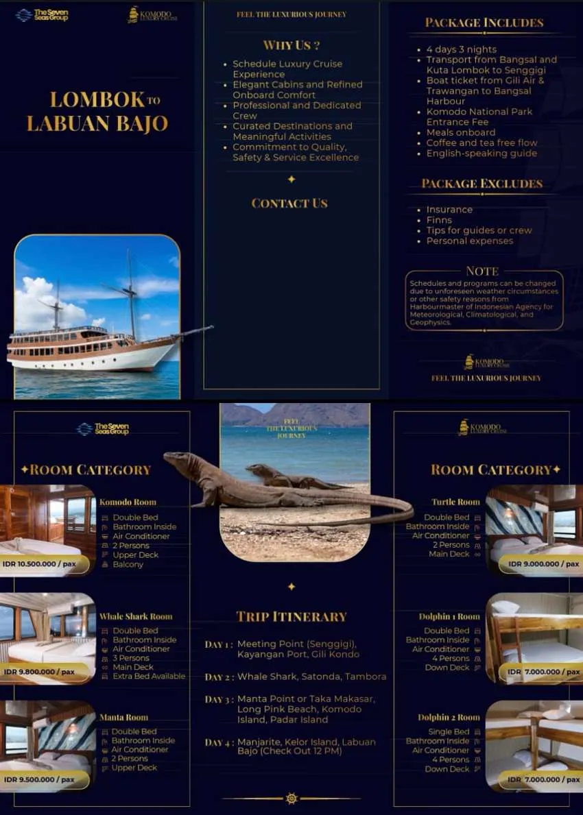 Luxury boat from Lombok to Labuan Bajo