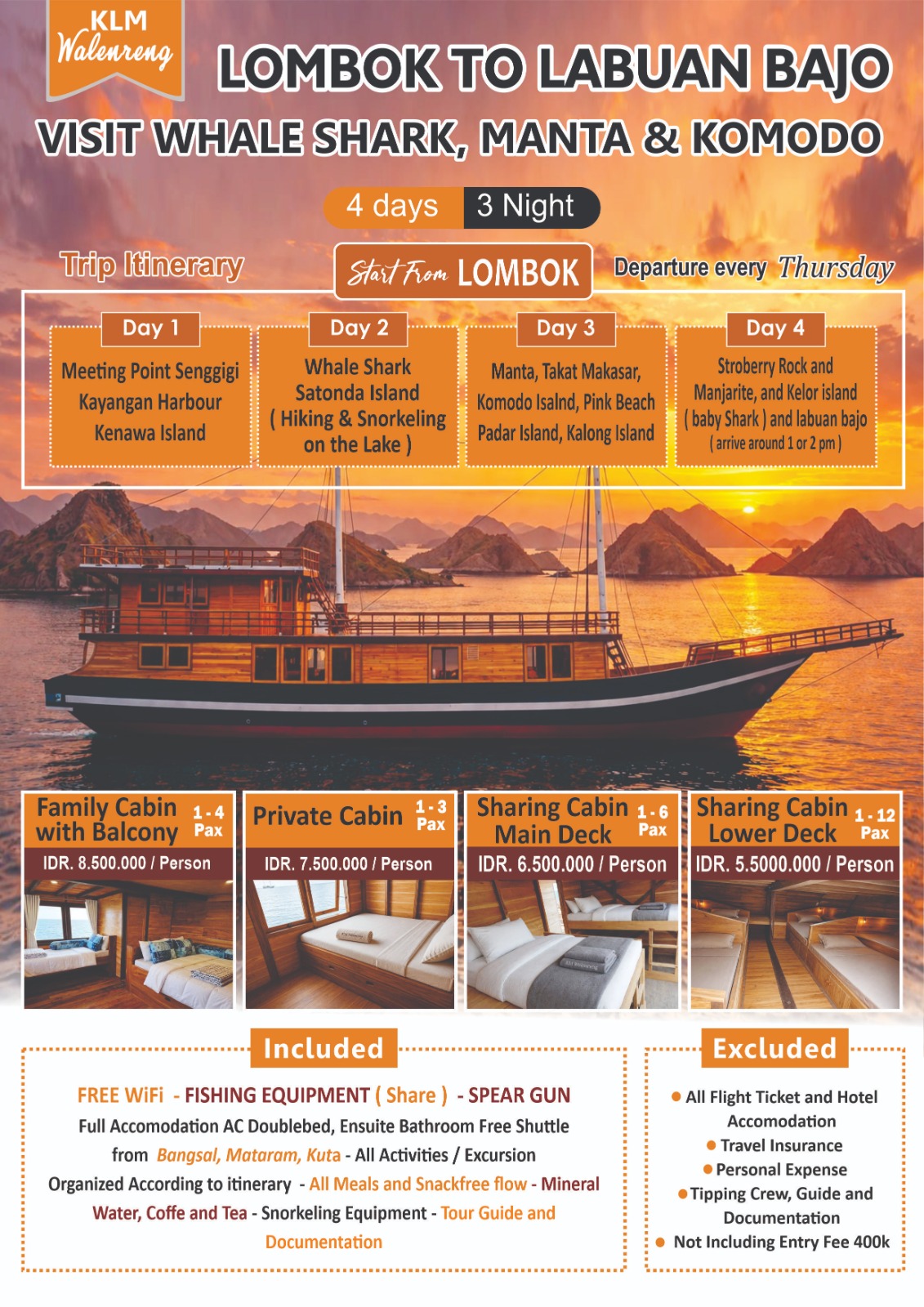 Walenreng deluxe boat from Lombok Island to Labuan Bajo