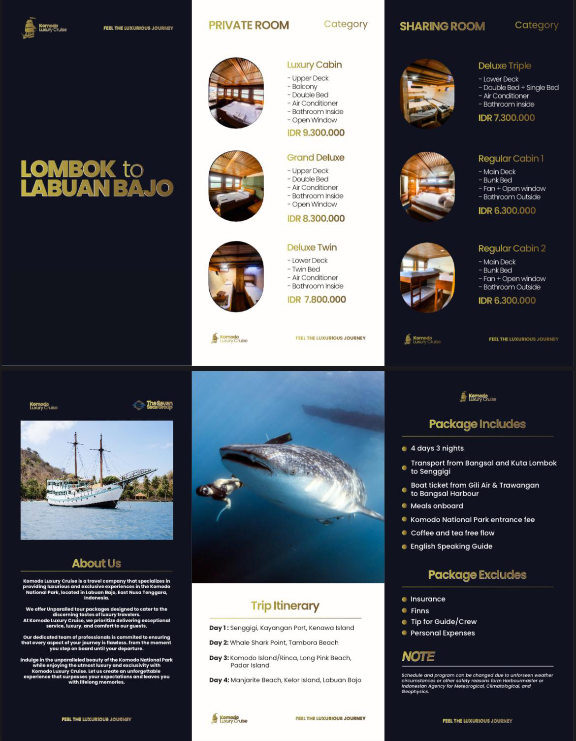 Luxury boat from Lombok to Labuan Bajo