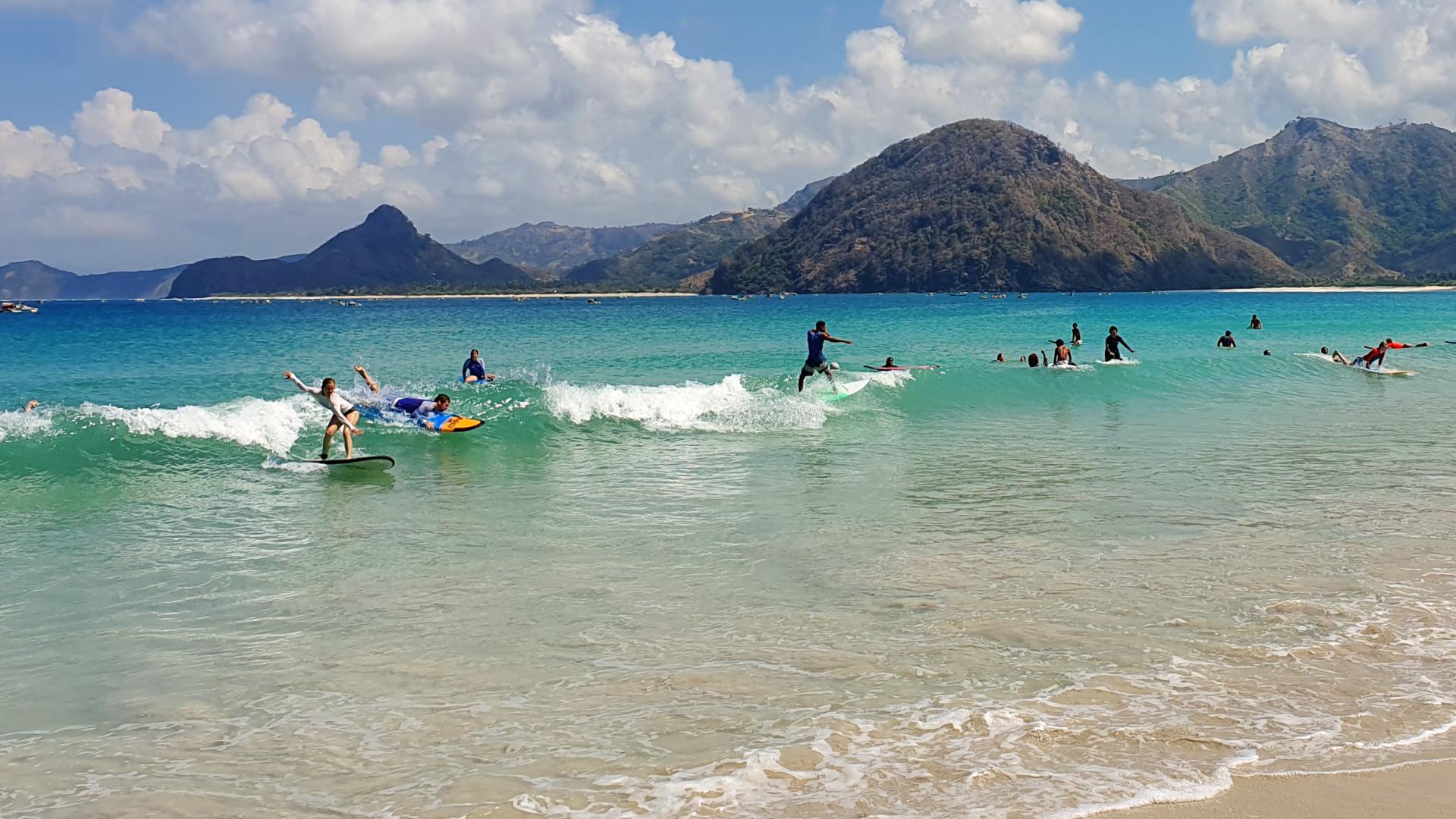 Surfing in Selong Belanak Lombok island